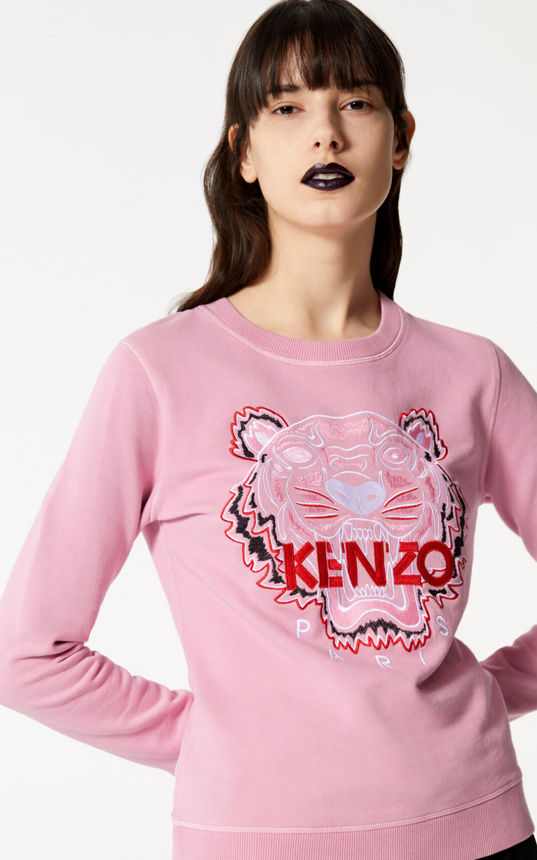 Sweatshirt Kenzo Bleached Tiger Feminino - Rosa | 910HNFWCO